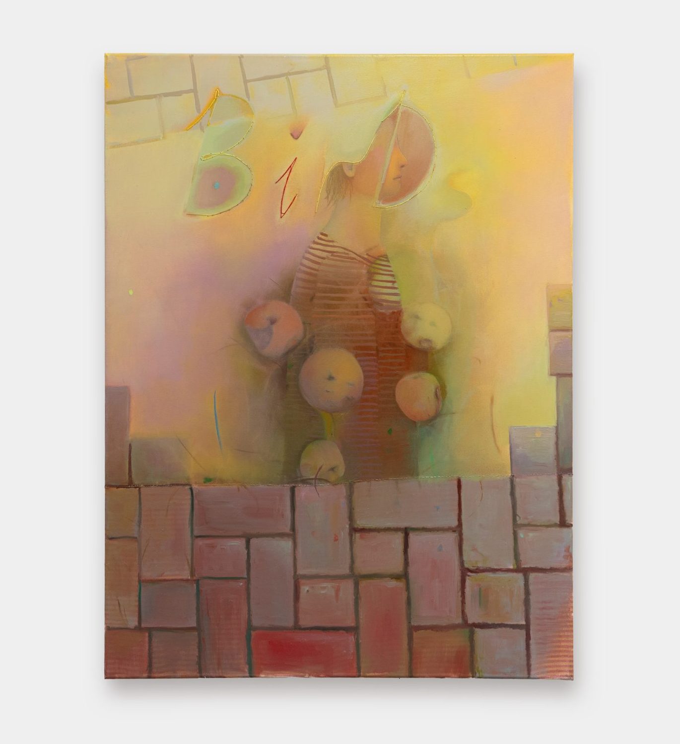 布面油画、丙烯、手工缝线