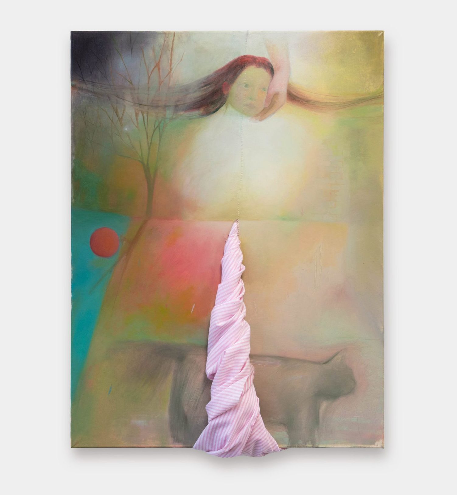 布面油画、丙烯、手工缝线