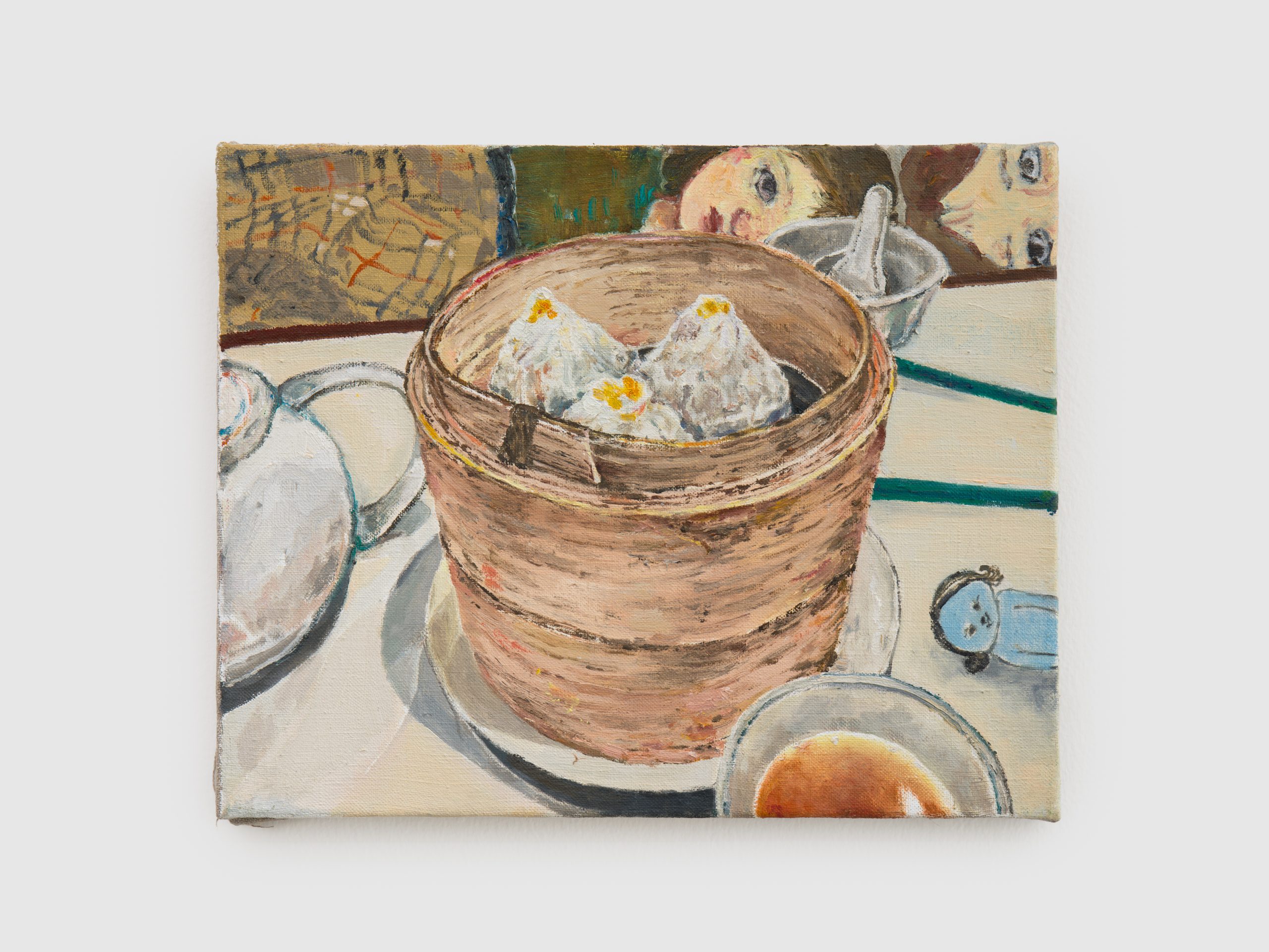 亚麻布面油画