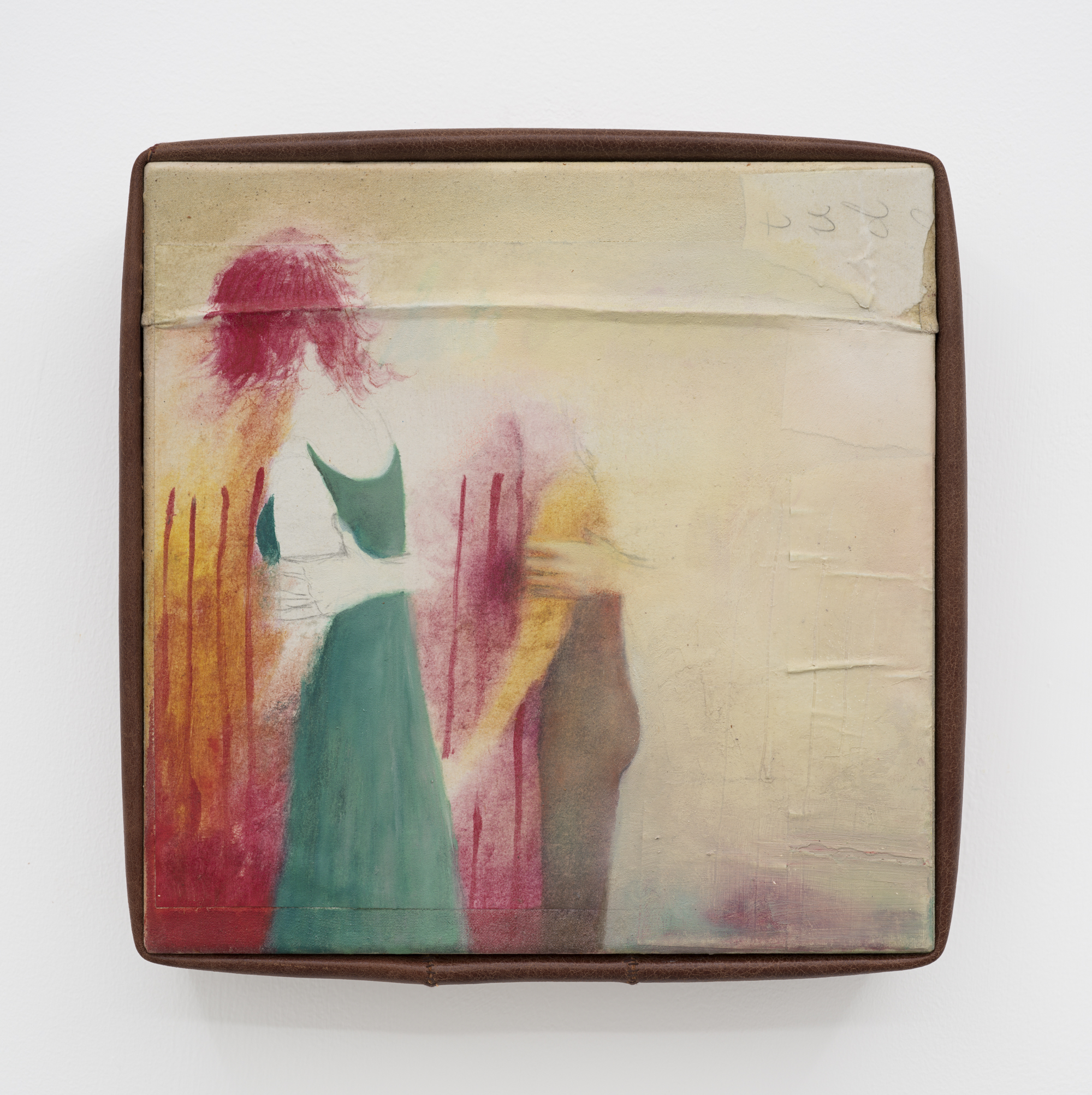 Oil, watercolor, acrylic, and paper on canvas with artist's frame