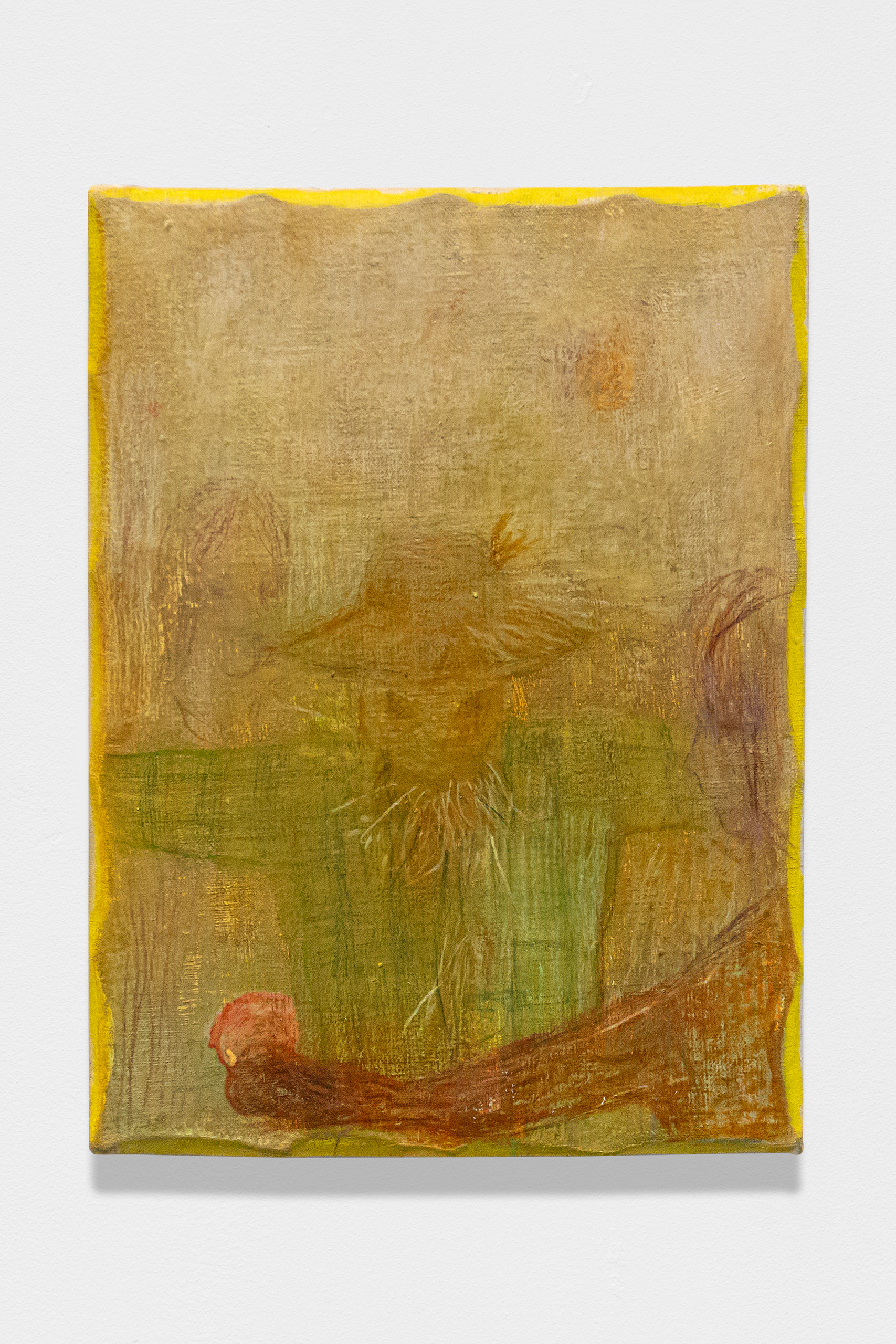 Oil on linen on shaped canvas
