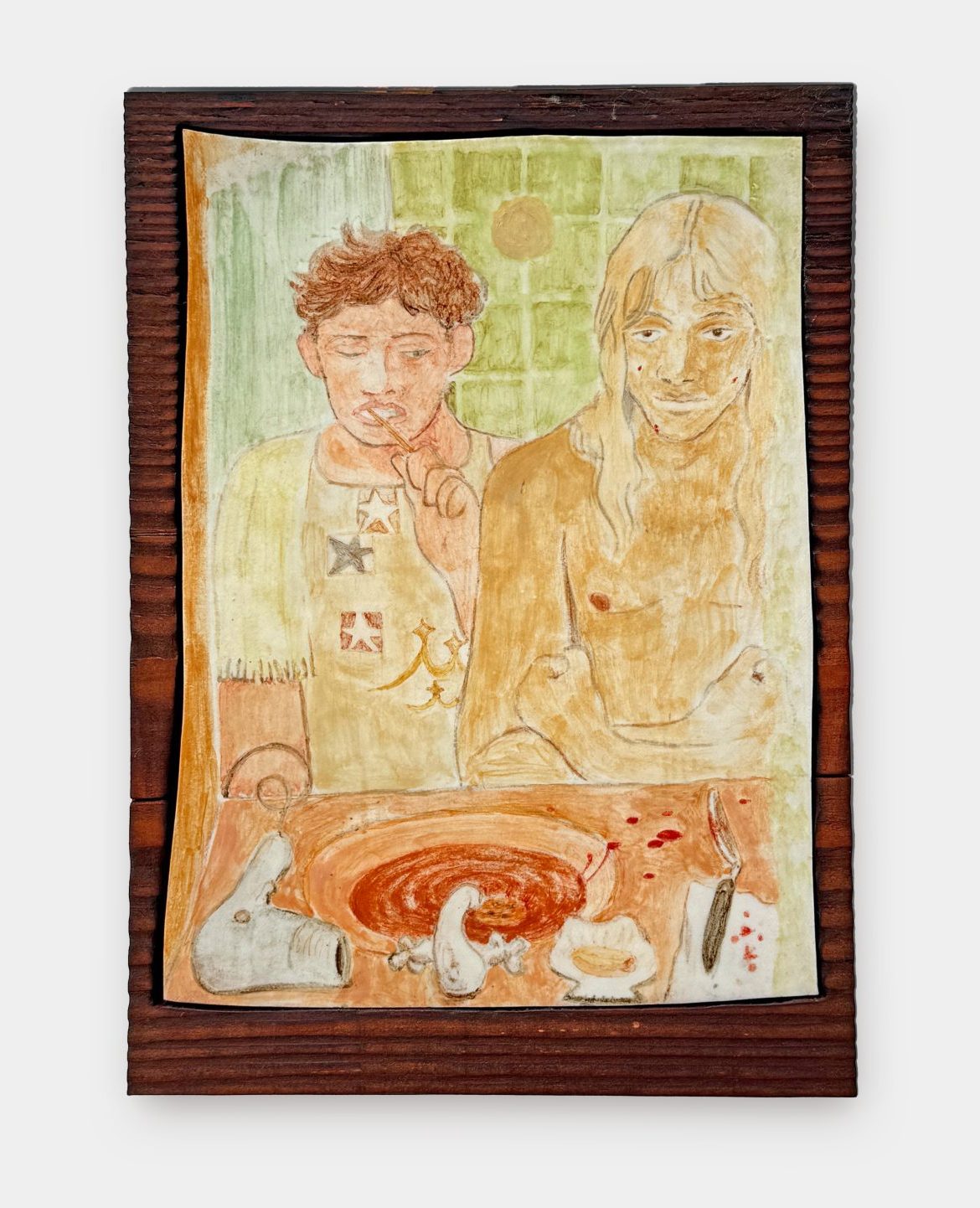 Coloured Porcelain, wood frame