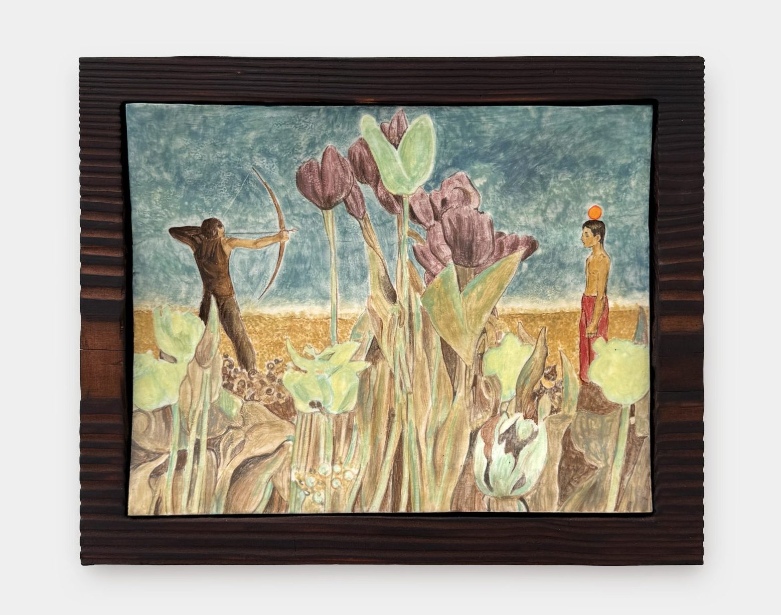 Coloured Porcelain, wood frame