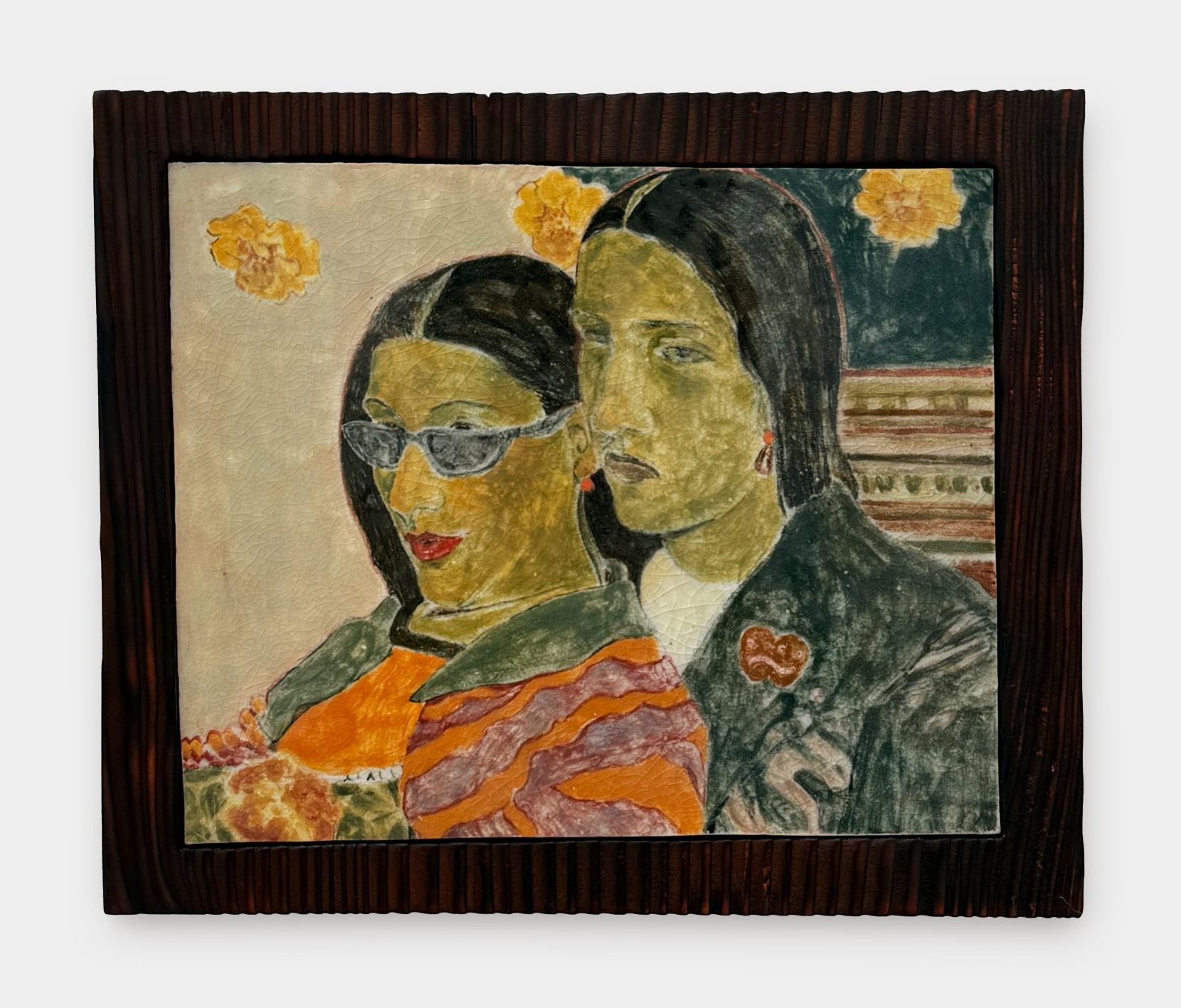 Coloured Porcelain, wood frame