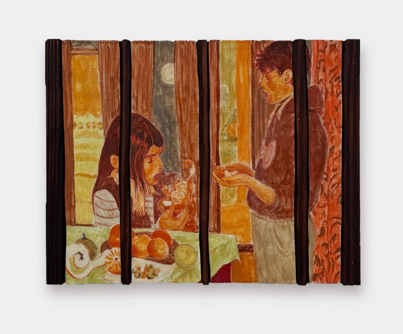 Coloured Porcelain, wood frame