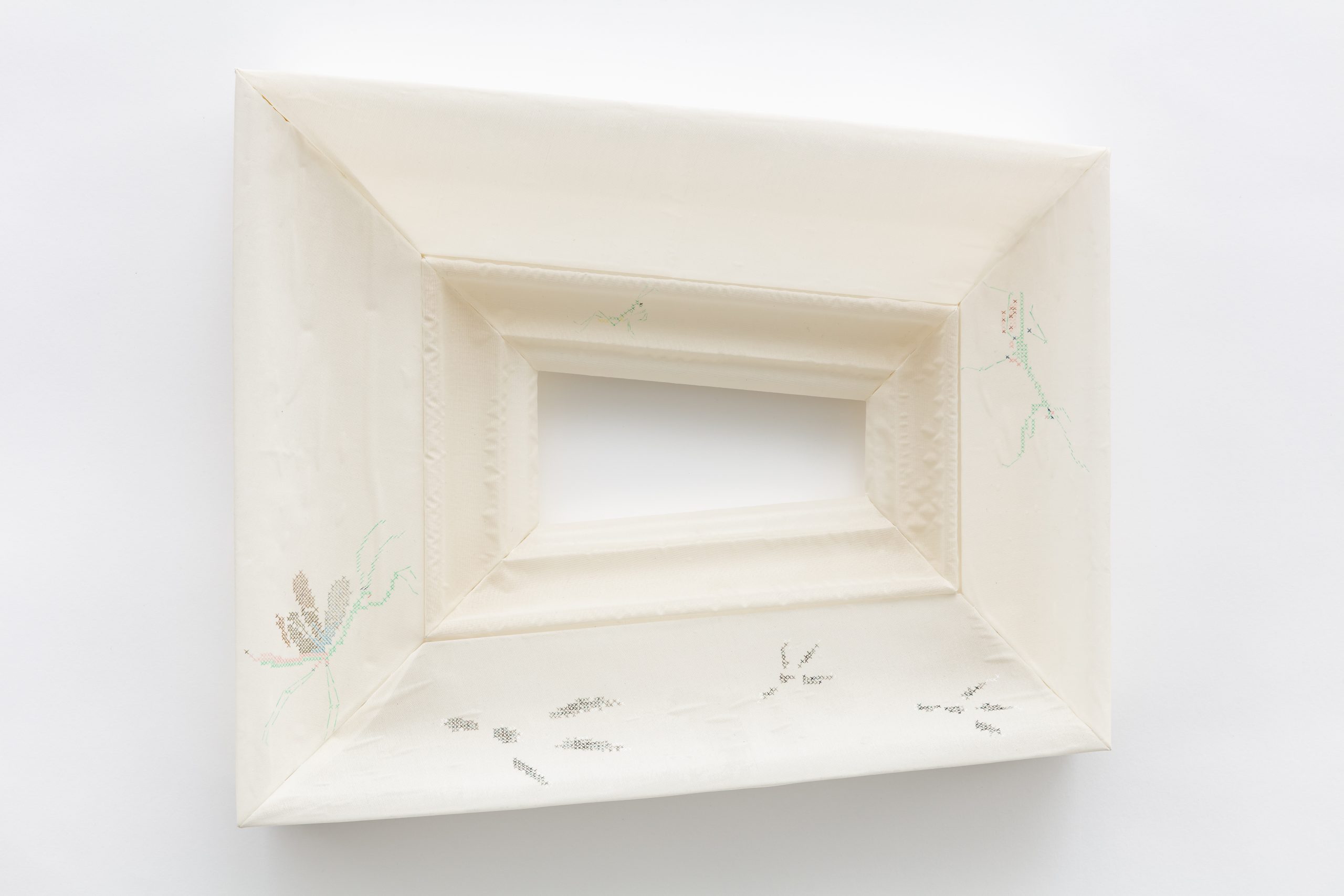 Mineral pigment on silk