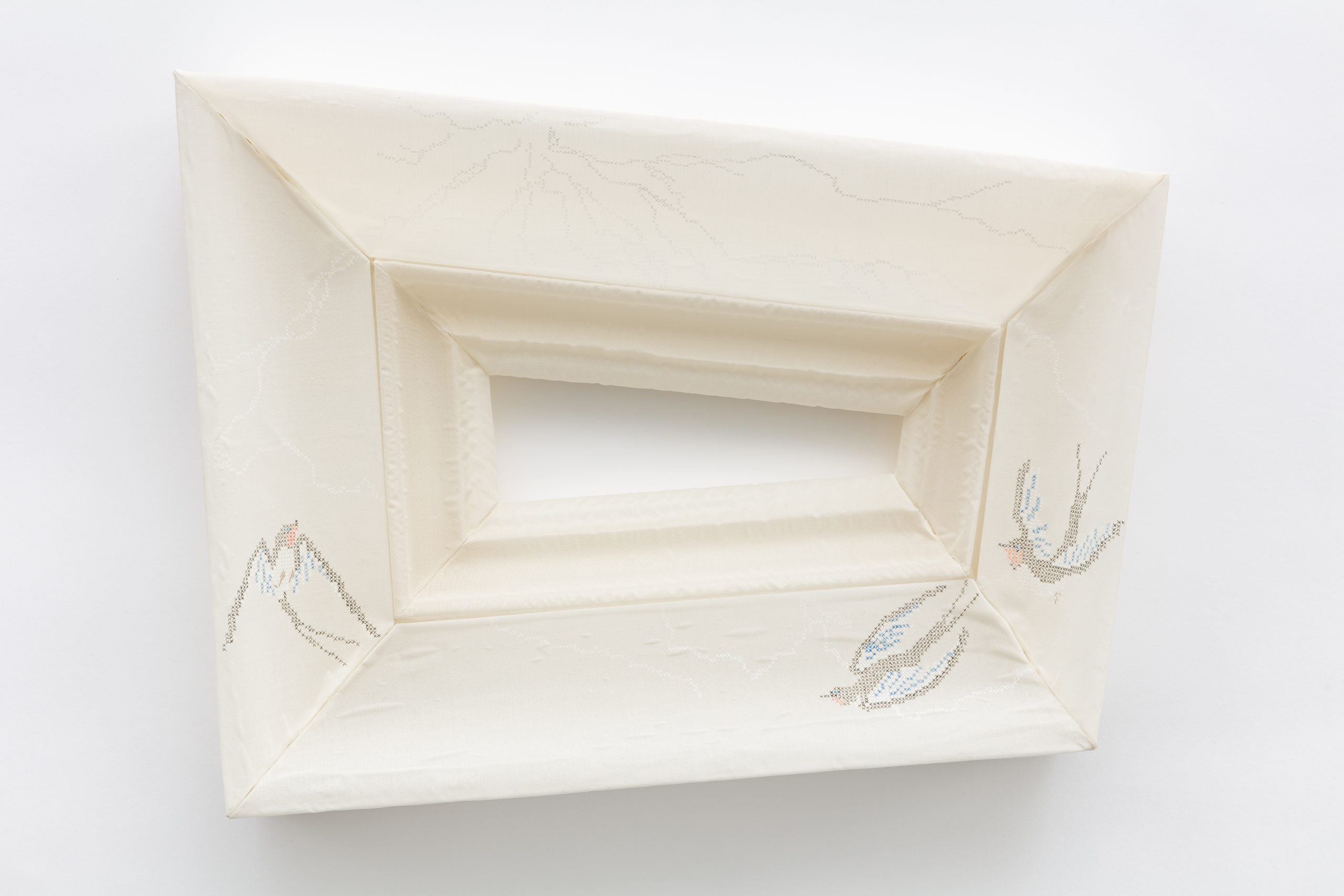 Mineral pigment on silk