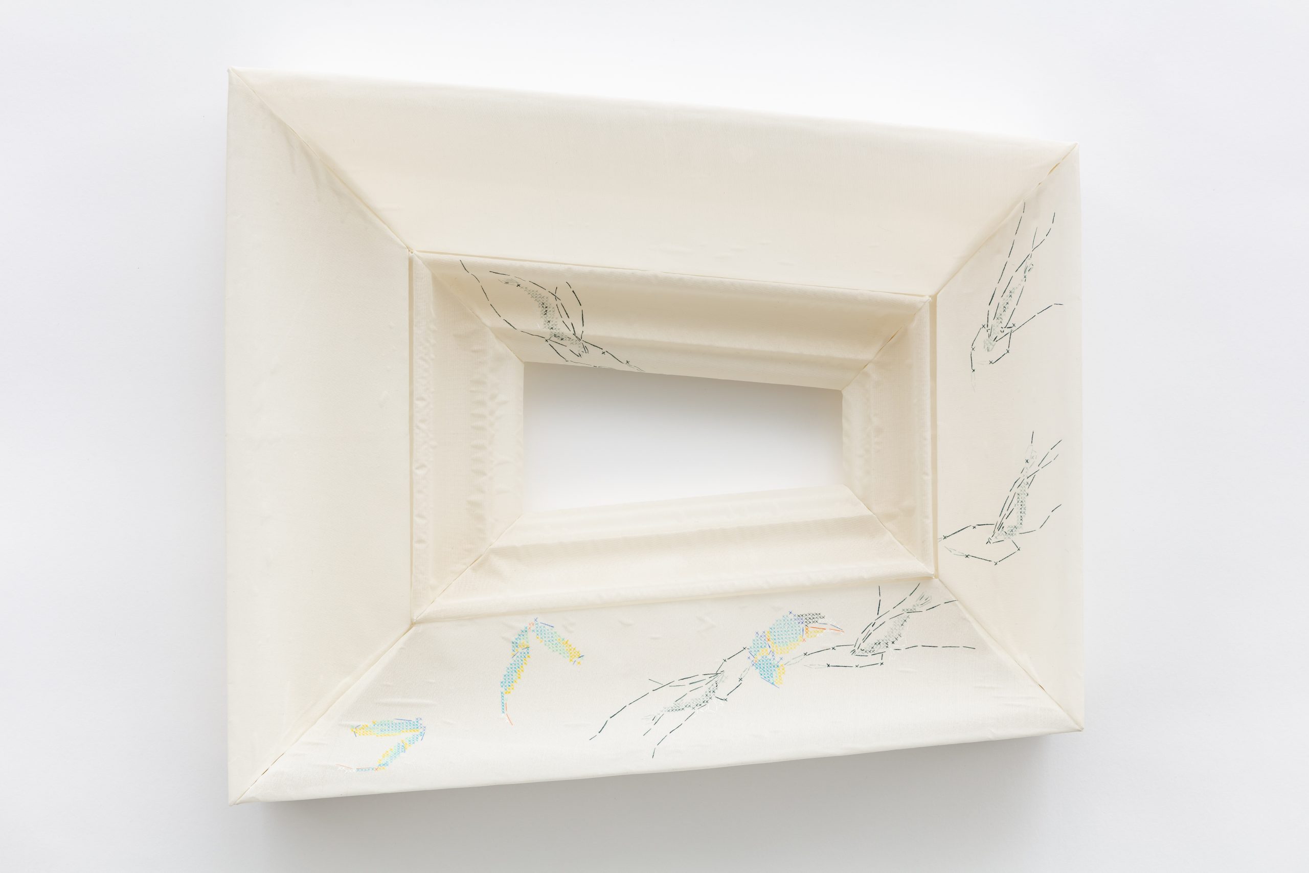 Mineral pigment on silk