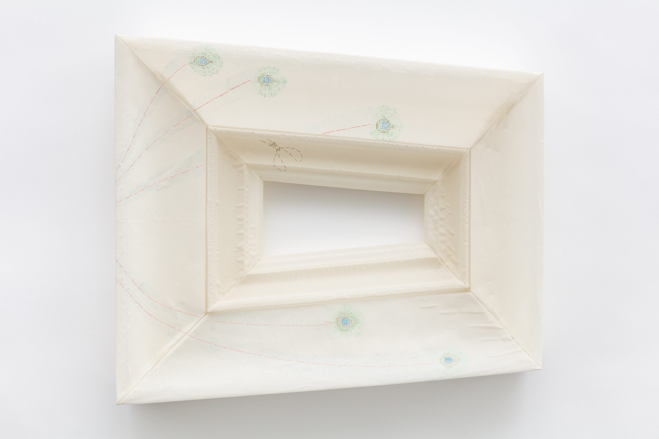 Mineral pigment on silk