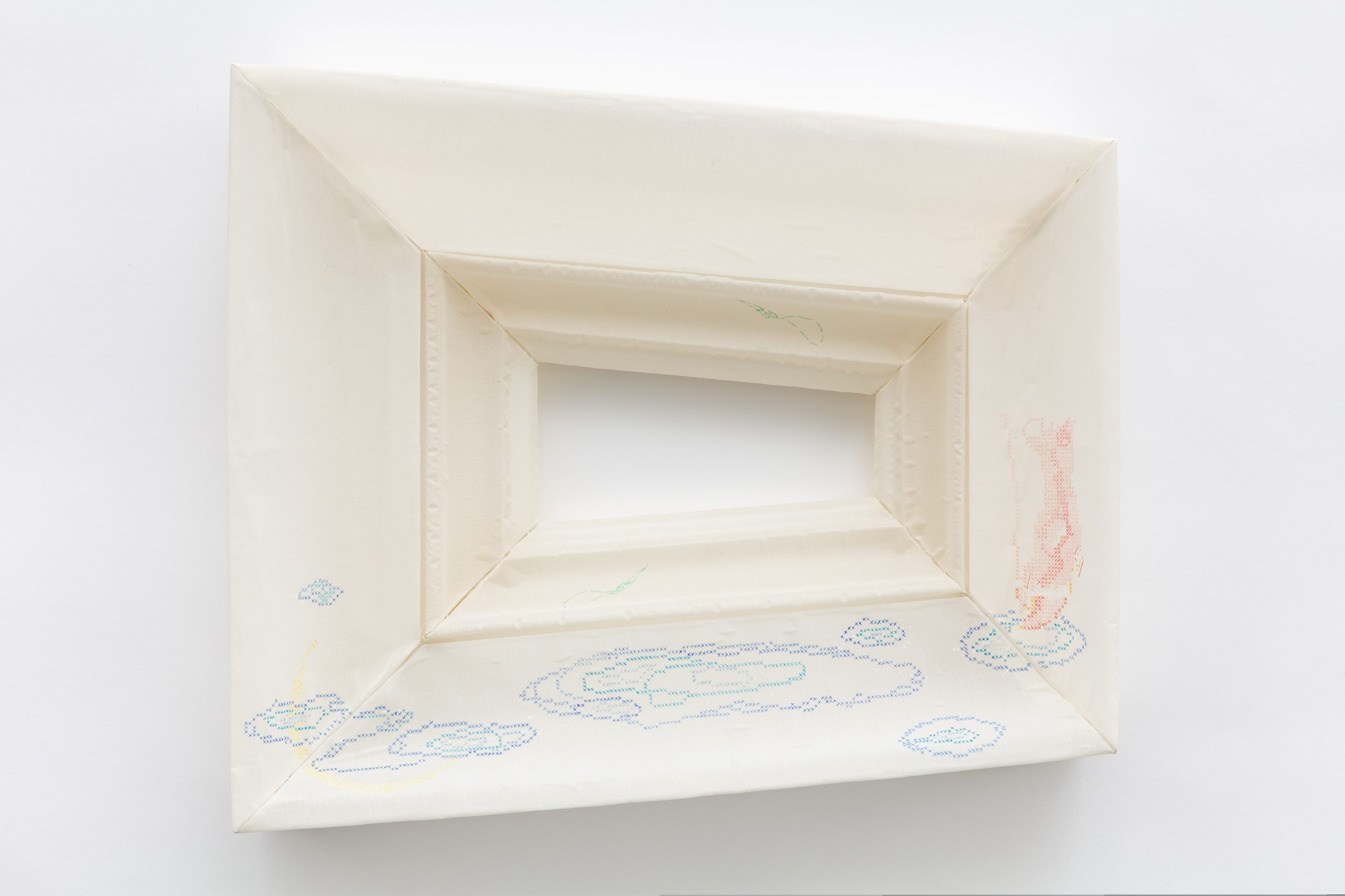 Mineral pigment on silk