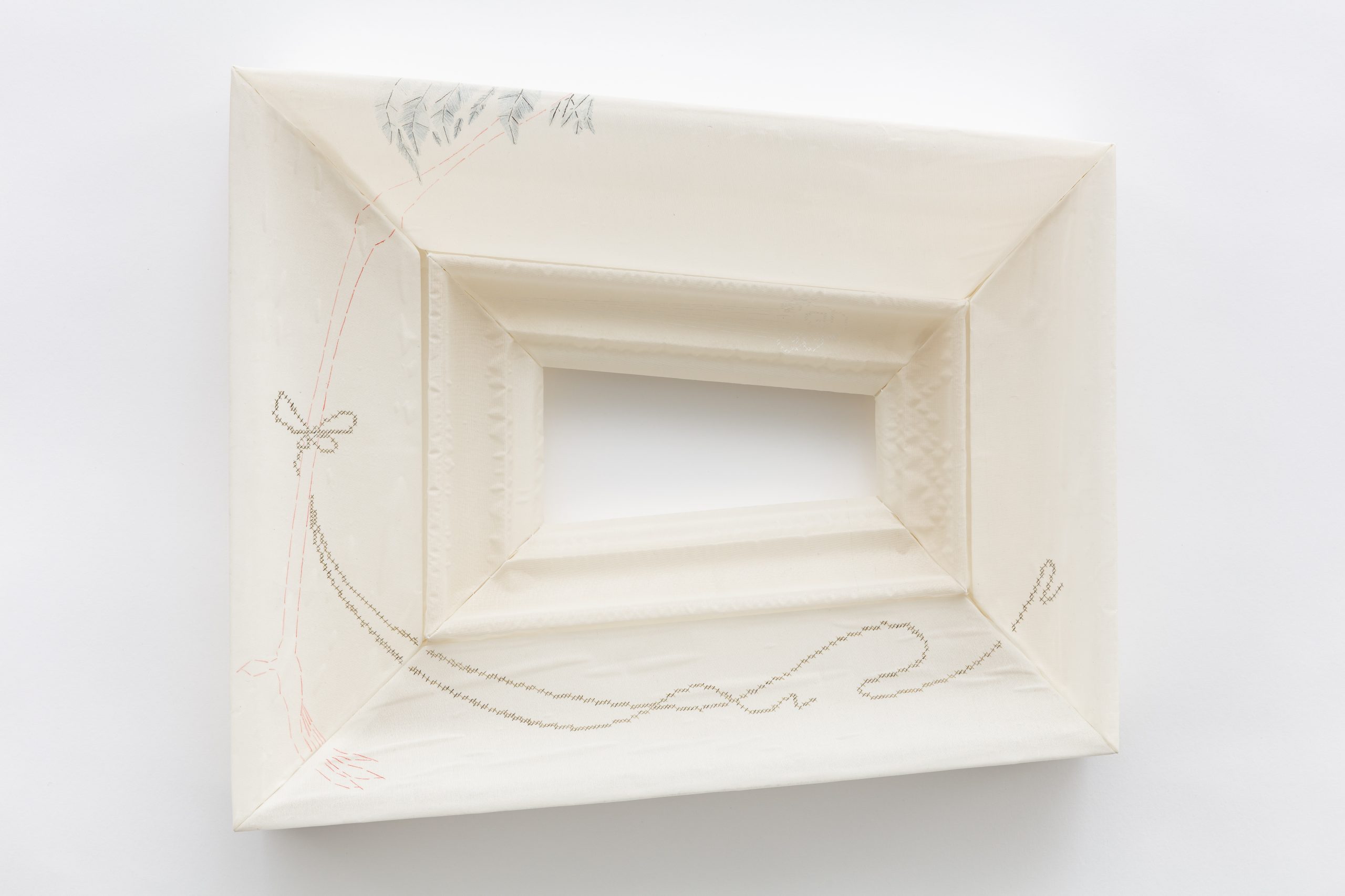 Mineral pigment on silk