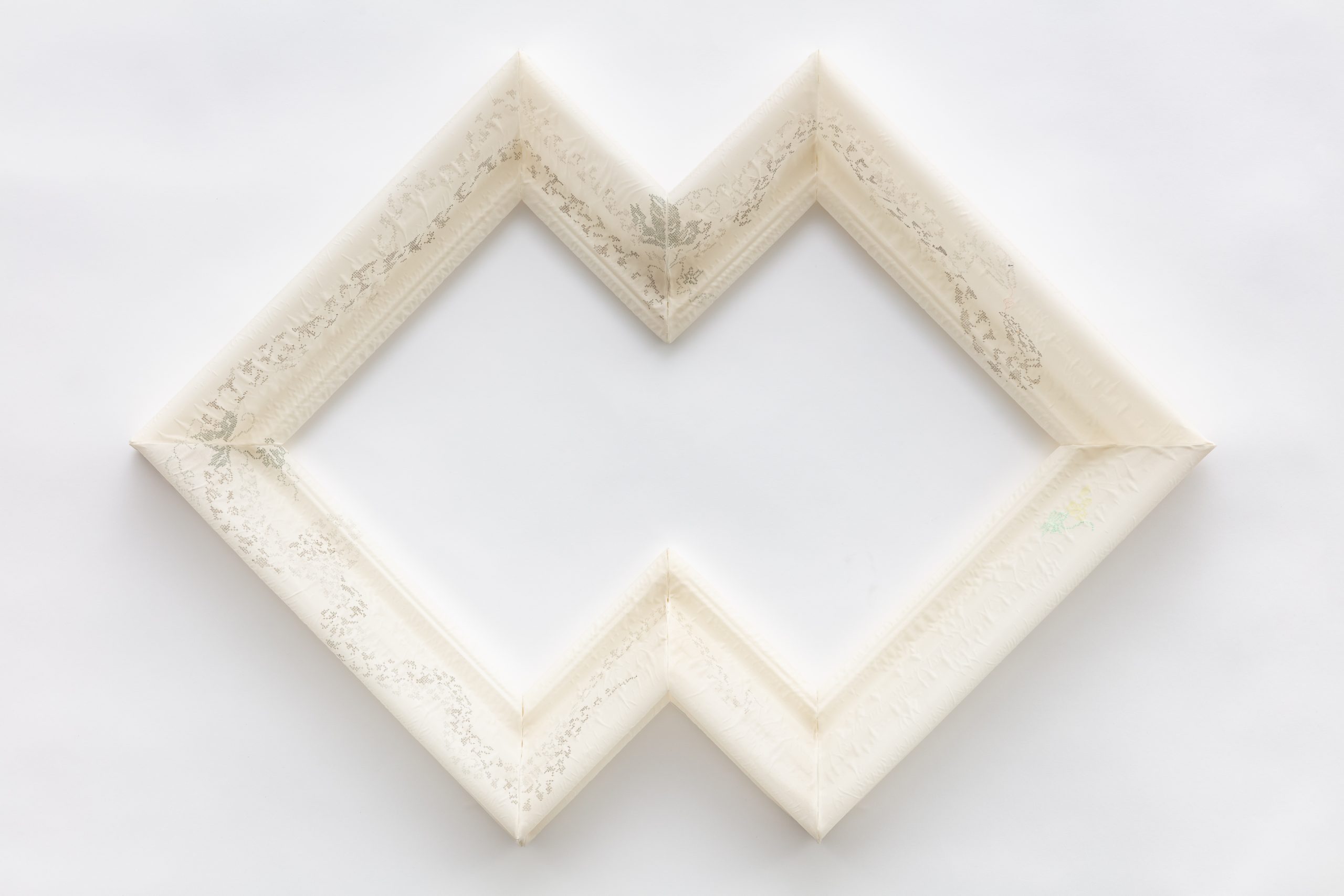 Mineral pigment on silk