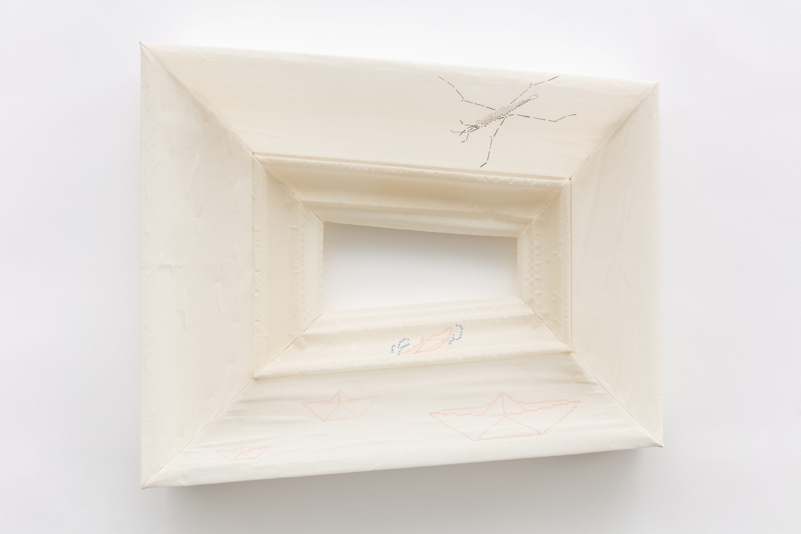 Mineral pigment on silk