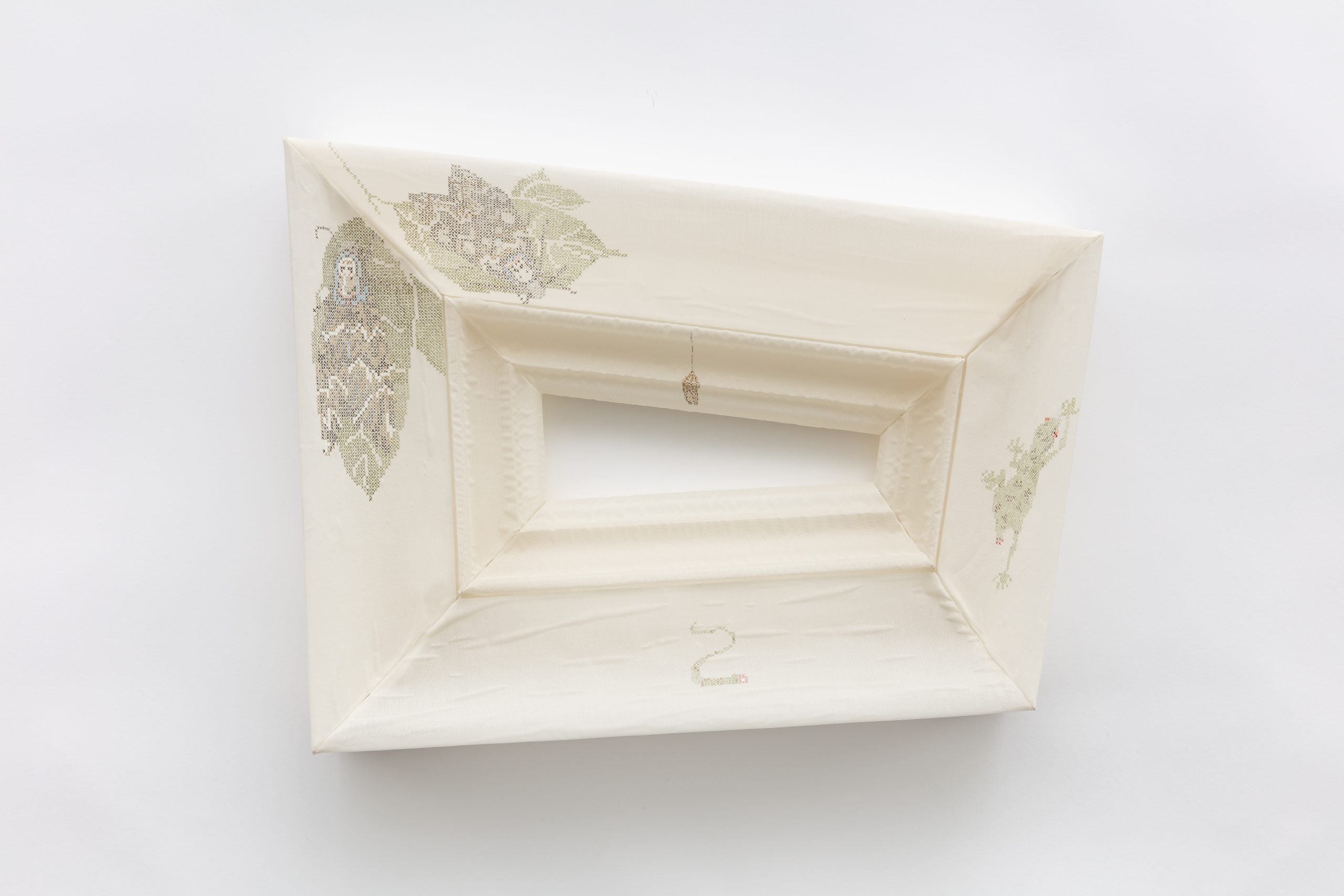 Mineral pigment on silk