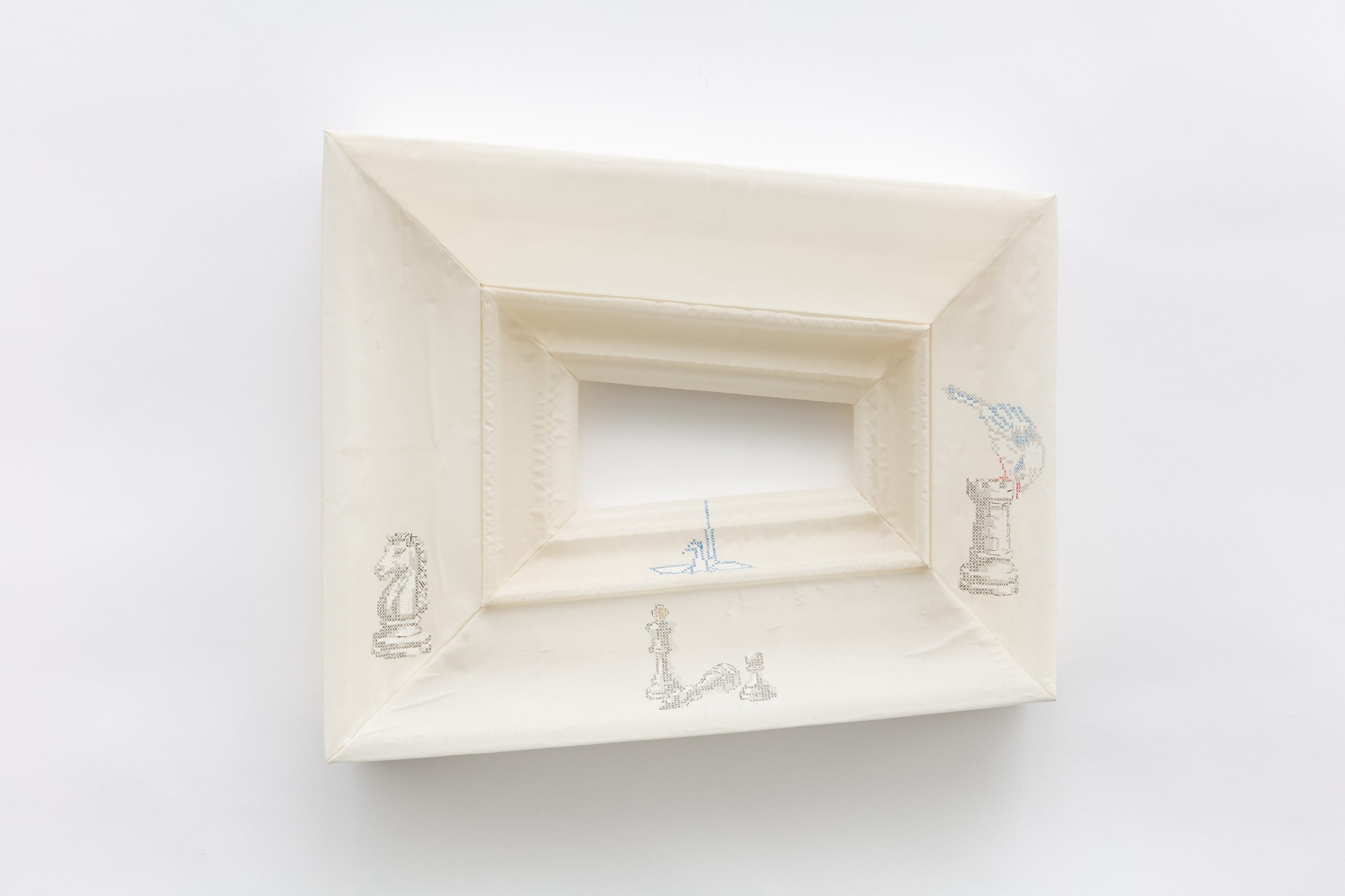 Mineral pigment on silk