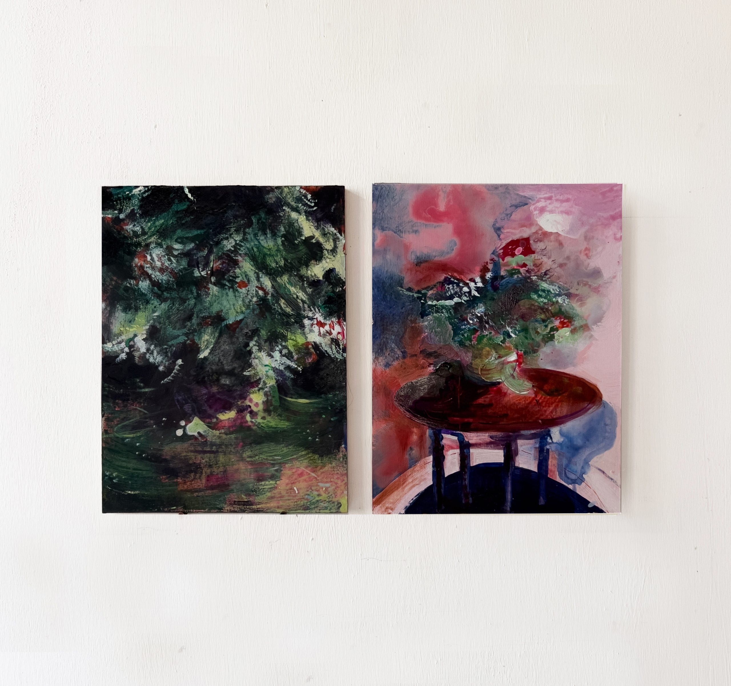 Acrylic, oil, and oil pastel on paper mounted on panel