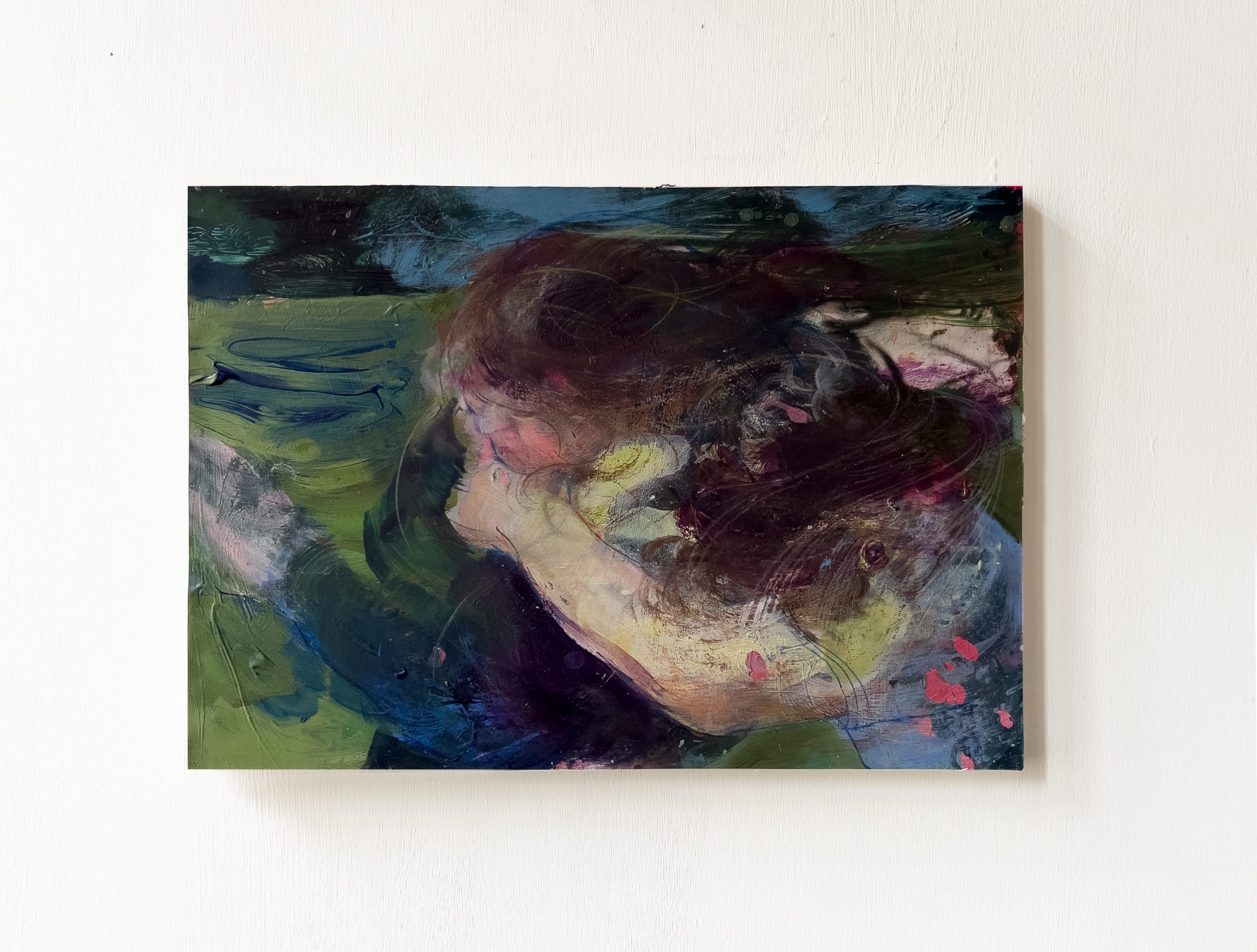 Acrylic, oil, and oil pastel on stretched paper