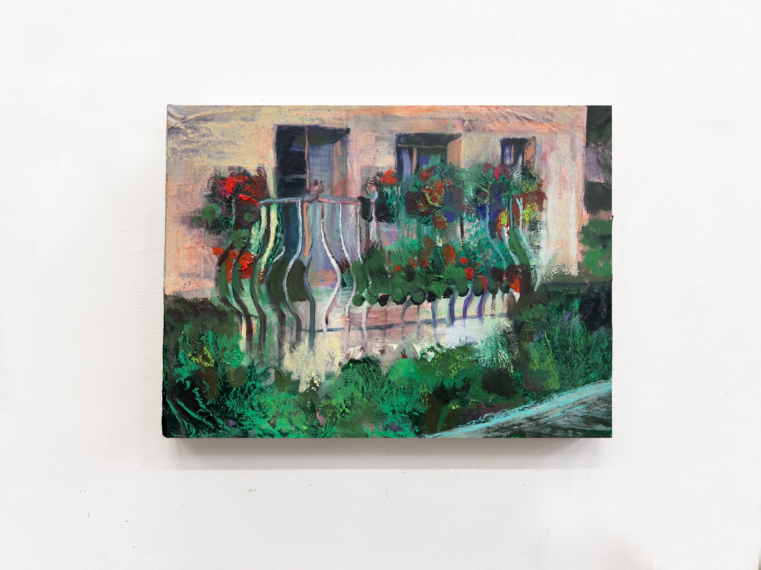 Acrylic, oil, and oil pastel on stretched paper