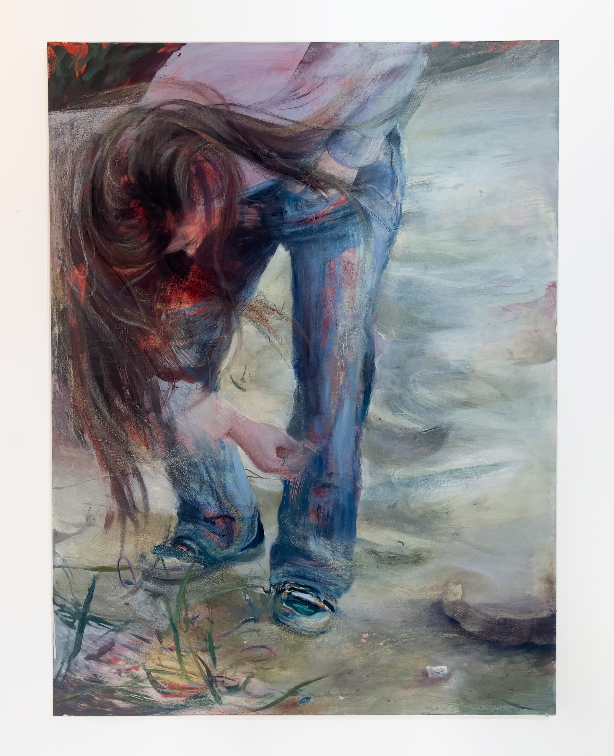 Acrylic, oil, and oil pastel on canvas