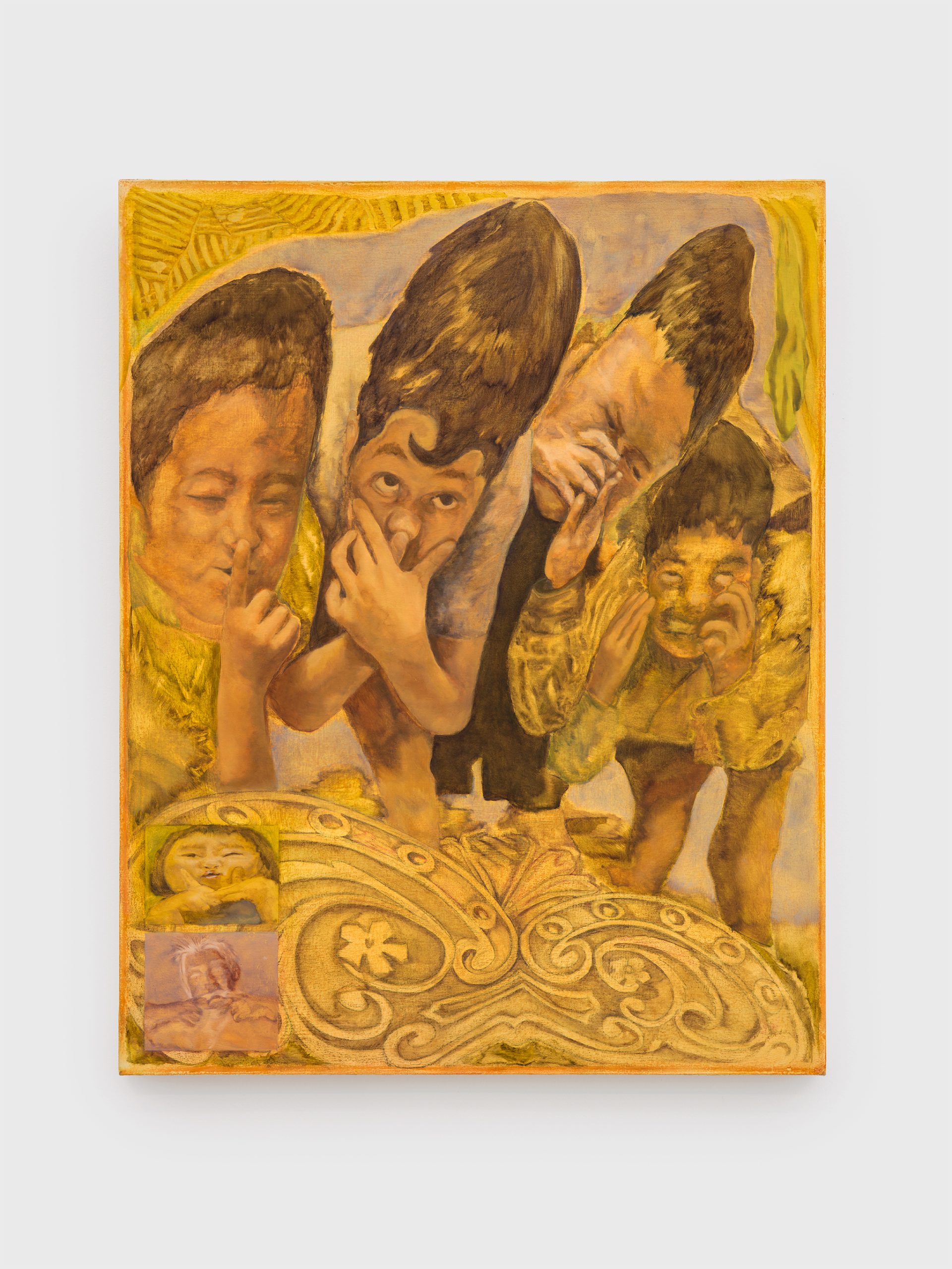 布面油画和彩铅 Oil and colored pencil on canvas